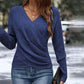 🎁Elegant Casual Stickad Damtopp med V-ringning