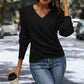 🎁Elegant Casual Stickad Damtopp med V-ringning