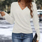 🎁Elegant Casual Stickad Damtopp med V-ringning