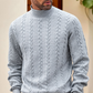 ❄️ Slim fit-tröja med hög krage för herr — Twiststickat utförande
