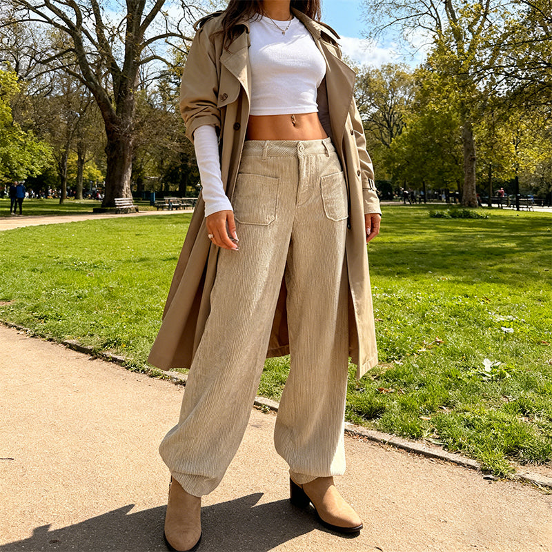 🔥50 % RABATT🔥 Dambyxor i casualstil – lös passform och hög midja för maximal komfort och stil 👖✨