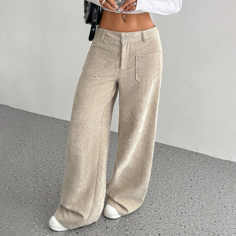 🔥50 % RABATT🔥 Dambyxor i casualstil – lös passform och hög midja för maximal komfort och stil 👖✨
