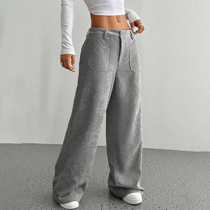 🔥50 % RABATT🔥 Dambyxor i casualstil – lös passform och hög midja för maximal komfort och stil 👖✨