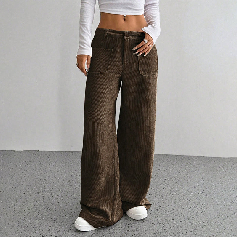 🔥50 % RABATT🔥 Dambyxor i casualstil – lös passform och hög midja för maximal komfort och stil 👖✨