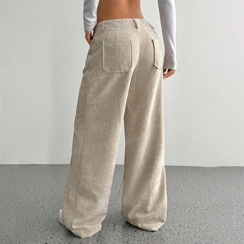 🔥50 % RABATT🔥 Dambyxor i casualstil – lös passform och hög midja för maximal komfort och stil 👖✨
