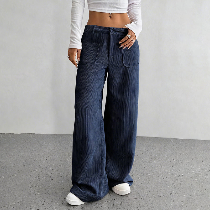🔥50 % RABATT🔥 Dambyxor i casualstil – lös passform och hög midja för maximal komfort och stil 👖✨