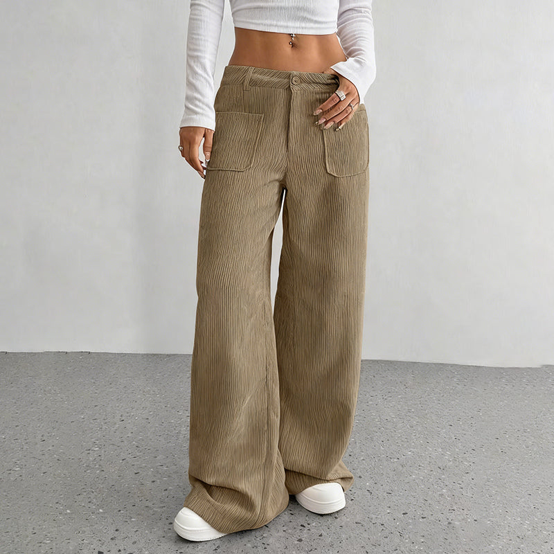 🔥50 % RABATT🔥 Dambyxor i casualstil – lös passform och hög midja för maximal komfort och stil 👖✨