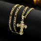 ✝️ 50% RABATT! ✨ Guldkrucifixhalsband – Detaljerat INRI-motiv, justerbar figarokedja och glittrande finish 💛