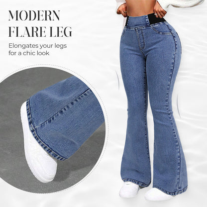 🔥🎁Nyhet 50 % RABATT🔥Högmidjade stretchiga flare-jeans för damer
