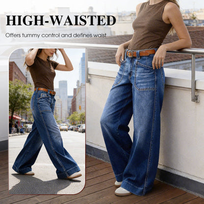 👖Nyhet – Heta rea – 56 % RABATT🔥🥳Över 50 000 sålda!💥Högmidjade jeans med vida ben för kvinnor