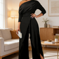 Elegant jumpsuit med en axel för kvinnor👗