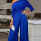 Elegant jumpsuit med en axel för kvinnor👗