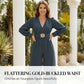 Elegant jumpsuit med V-ringning, vida ben och bälte