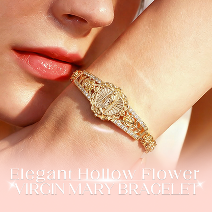 📿 50% RABATT NU! 🌸 Elegant ihålig blomma Jungfru Maria armband – Delikat design & hypoallergen – Perfekt för dagligt tro-inspirerat bruk – andlighet möter stil ✨🙏