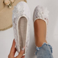 Damskor i blommig spets, andningsbara slip-on-loafers