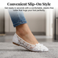 Damskor i blommig spets, andningsbara slip-on-loafers