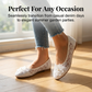 Damskor i blommig spets, andningsbara slip-on-loafers