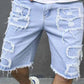 🔥50% RABATT NU!🔥Herrshorts med slitna detaljer i denim