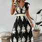 👗 50% RABATT 🌸Maxiklänning med V-ringning och barockmönster för kvinnor