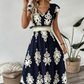 👗 50% RABATT 🌸Maxiklänning med V-ringning och barockmönster för kvinnor