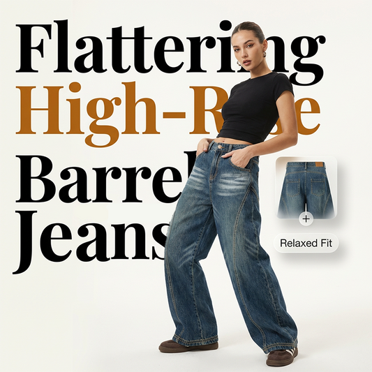 Casual-jeans med hög midja för damer