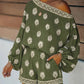 Bohemiskt, axelbandslöst, mönstrat jumpsuitset