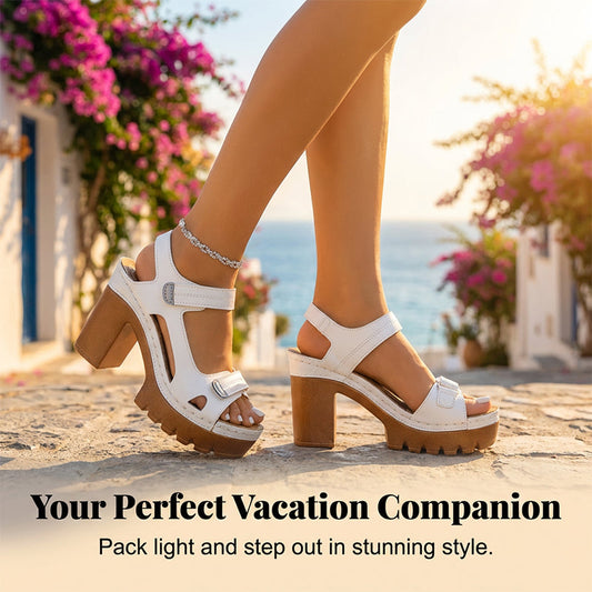 👡 60% RABATT NU! ☀️ Kvinnors Sommar Platform En-rem Sandaler – Justerbar Kardborre, Dämpad Inläggssula & Halksäker Grepp För Bekväma Stranddagar 🏖️