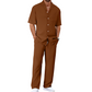 👔✨ Herr Kortärmad Set – Skjorta & Byxor, Camp Krage & Ledig Passform – Andningsbar Polyester & Enfärgad 🌴