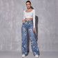 🌸 50 % RABATT NU! 🌸Blommiga Jeans med Raka Ben för Dam