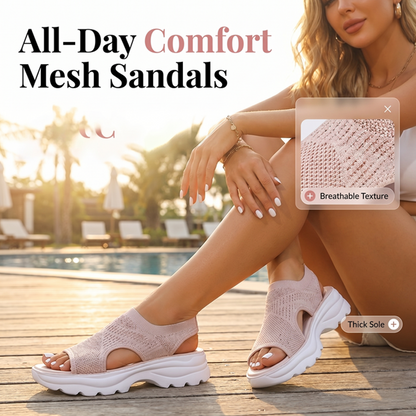 ⏰ 50% RABATT 💥 Sommarsandaler för dam 🌿 luftiga platformsandaler i mesh – perfekt för varma dagar ☀️