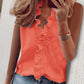 👚🌸 Casual V-ringad ärmlös topp med volanger