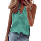 👚🌸 Casual V-ringad ärmlös topp med volanger