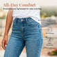 👖🌸 Stretch caprijeans med hög midja