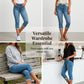 👖🌸 Stretch caprijeans med hög midja