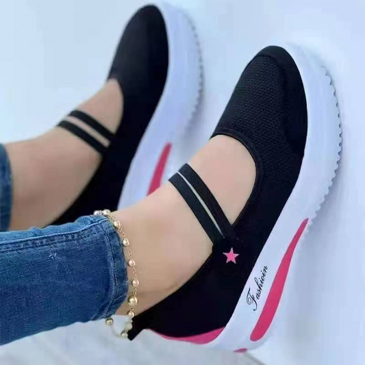 👟🌬️ Andningsbara slip-on plattformsskor