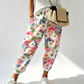 🌸 Damen byxor med floral design 🌿 Justerbar midja, bekväm passform & naturlig elegans ✨
