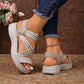 🔥 50% RABATT 👡✨ Elastiska korsbandssandaler med plattform – lätt, stabil & perfekt komfort för hela dagen 🌿