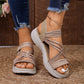 🔥 50% RABATT 👡✨ Elastiska korsbandssandaler med plattform – lätt, stabil & perfekt komfort för hela dagen 🌿