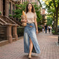 👗✨ Asymmetrisk lager denim maxikjol med slits