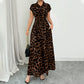 👗 50% RABATT NU! 🐆 Damernas Eleganta Leopardmönstrad Klänning med Slag – Chic, Smickrande & Djärv Stil 🥂