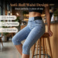 🔥 50% RABATT 👖 Högmidjade denim capribyxor för dam ✨ Bekväm elastisk midja, smickrande passform & perfekt för sommaren ☀️