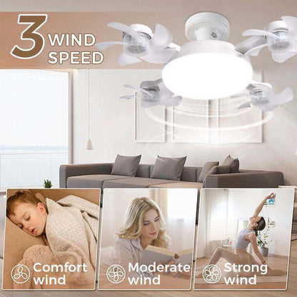🌀50% RABATT NU! 💡 Takfläkt med E27-fattning – Tyst 2-i-1 LED-fläkt med Fjärrkontroll – Svalka & Ljus i Ett 🏠