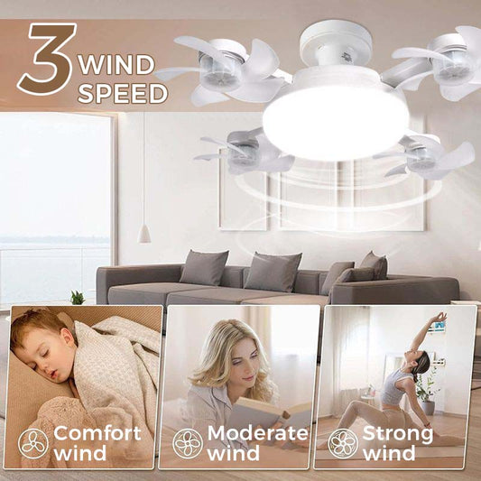 🌀50% RABATT NU! 💡 Takfläkt med E27-fattning – Tyst 2-i-1 LED-fläkt med Fjärrkontroll – Svalka & Ljus i Ett 🏠