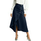 💙👗 Högmidjad asymmetrisk denimkjol