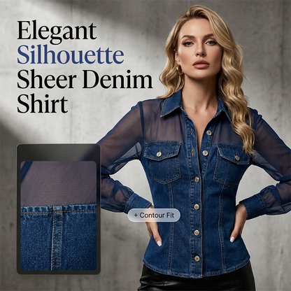✨ Elegant transparent denimtopp med knappar