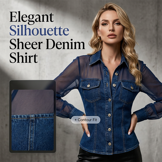 ✨ Elegant transparent denimtopp med knappar