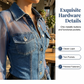✨ Elegant transparent denimtopp med knappar