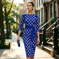 👗🌸 Elegant klänning i retrostil med polka-mönster – tidlös och feminin