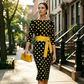 👗🌸 Elegant klänning i retrostil med polka-mönster – tidlös och feminin