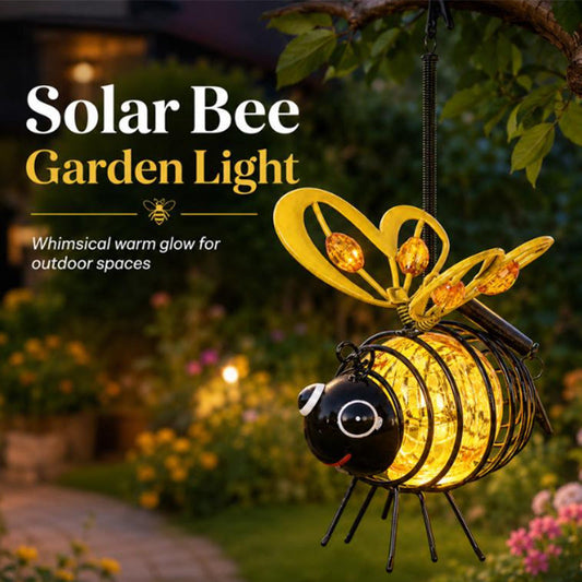 🐝 50% RABATT NU! ☀️ Solcellsdriven Hängande Bilampa – Charmig Bi-design med Hjärtformade Vingar – Perfekt för Trädgård & Bil 🌸